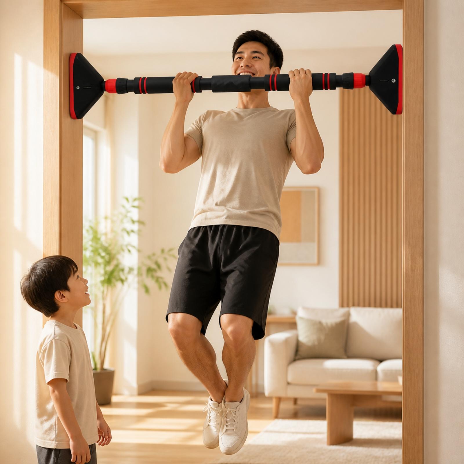 Door Pull Up Bar No Screw - Barra per esercizi di trazione da