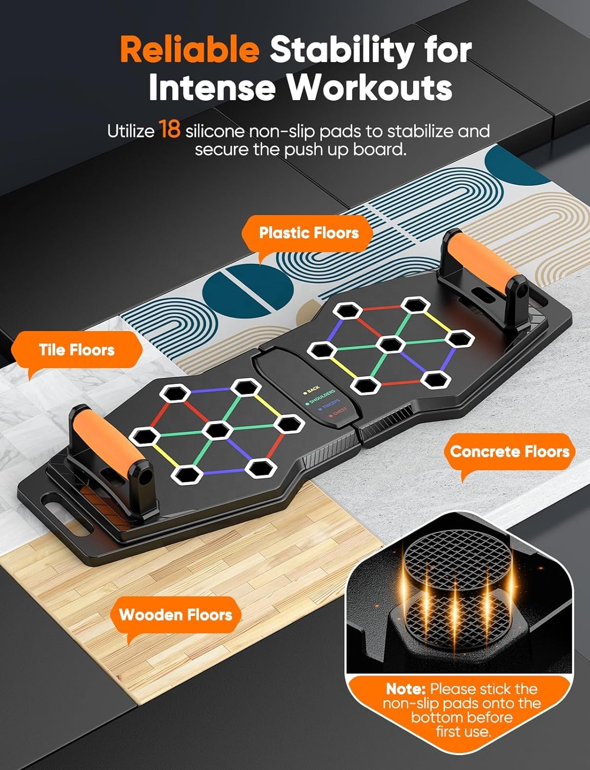 Push Up Board Foldable Multi Function - Kit Multifunzionale Pieghevole per Palestra con