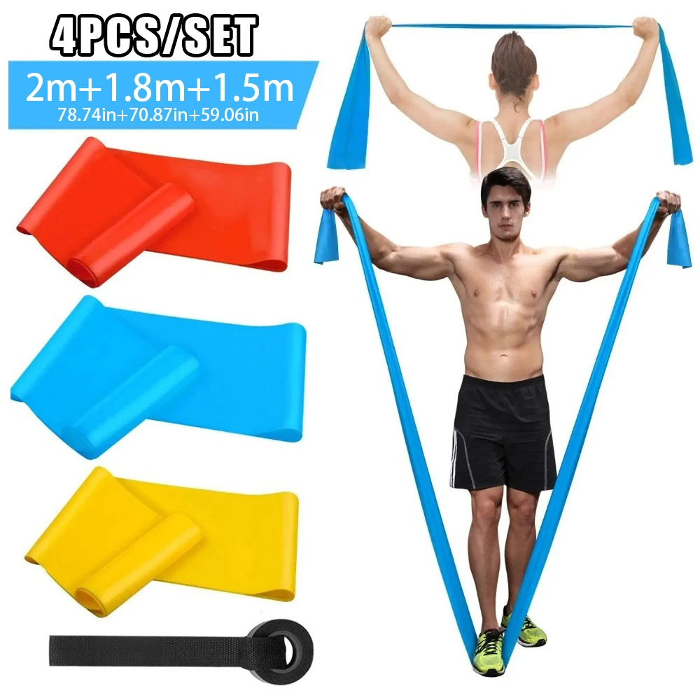 4 pezzi/set fasce elastiche pe - Pilates Bar Kit With Resistance Bands recensione e prezzo